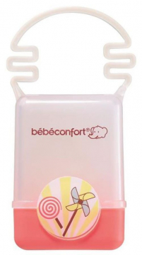 Пластиковый контейнер с ручкой Bebe Confort для хранения пустышки, цвет розовый