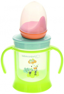 Поильник-чашка универсальная Bebe Confort Under the Rainbow, 150 мл, расцветка зеленый мультиколор