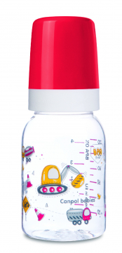 Бутылочка Canpol Machines тритановая, с сил. соской, 120 мл, 3м+, арт. 11/849, цвет красный