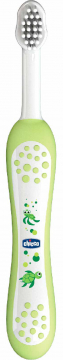 Зубная щетка Chicco с эргономичной ручкой, 6м+, цвет зеленый, 320617013