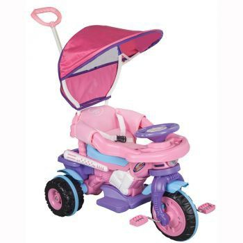 Трехколесный велосипед Pilsan "Maxi" с родительской ручкой цвет розово-фиолетово-голубой