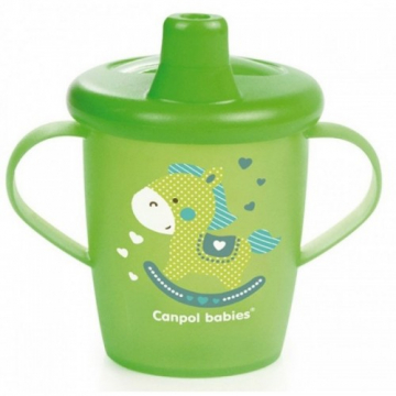 Чашка-непроливайка Canpol Toys 250 мл, 9м+, арт. 31/200, цвет зеленый