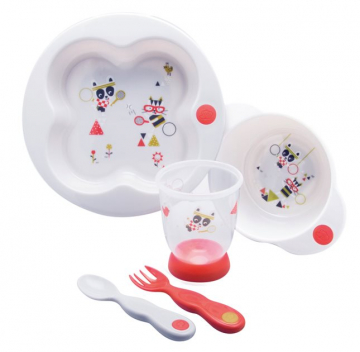 Набор посуды Bebe Confort Sport (тарелка, миска, стаканчик, ложка и вилка) цвет белый