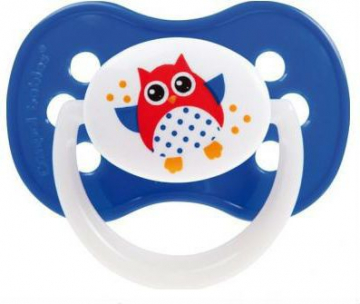 Пустышка Canpol Owl симметричная, силикон, 18м+, арт. 22/570 цвет синий