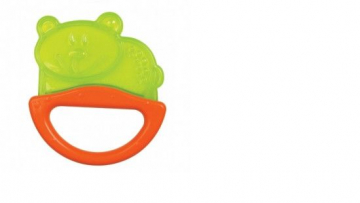 Погремушка с эластичным прорезывателем Canpol арт. 13/107, 0м+, цвет зеленый, форма мишка